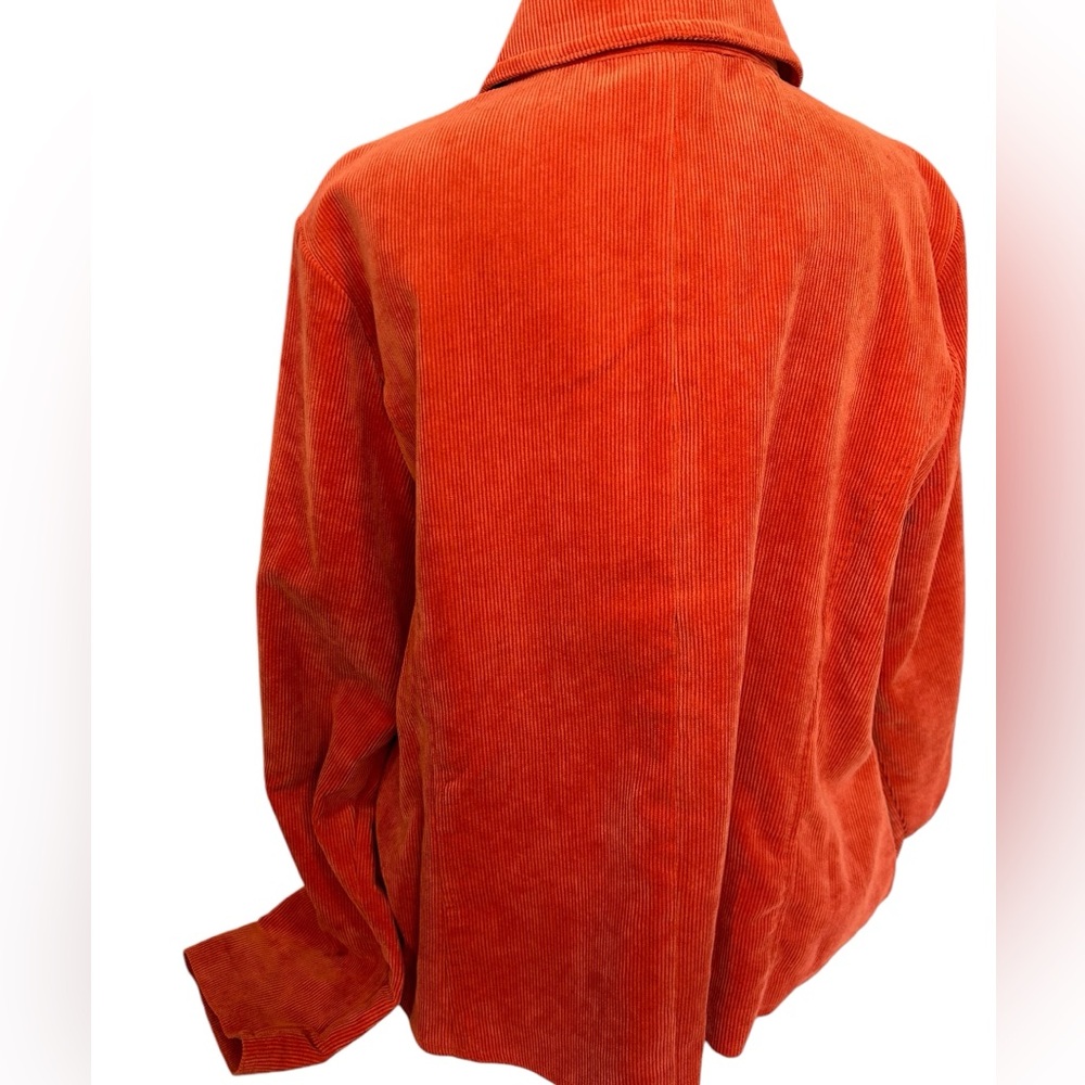 Requirements Blazer Womens XL Bright Orange Corduroy Long Sleeve Jacket Bold - Picture 9 of 11